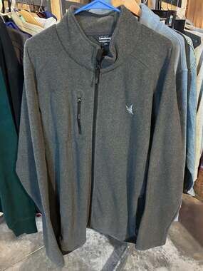 Landway Men's Heather Gray Fleece Full-Zip Jacket with Chest Pocket